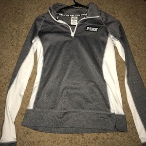 Victoria’s Secret Quarter Zip Grey/White